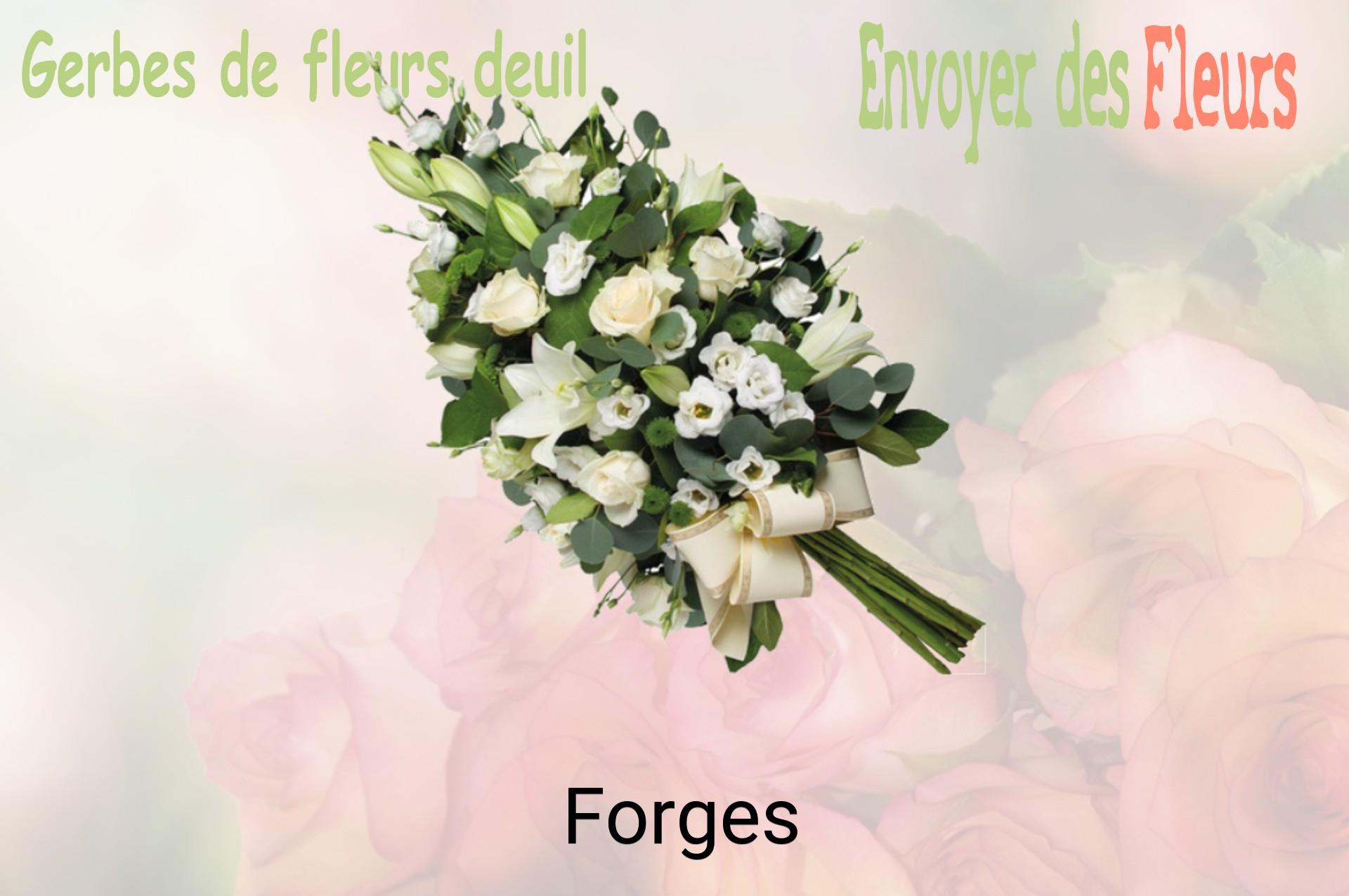 Gerbe de fleurs de deuil livrée à Forges